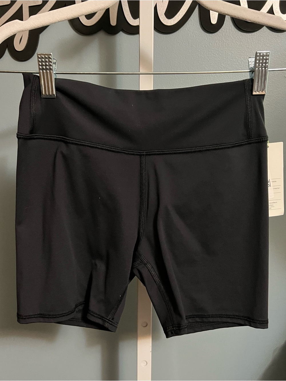 All in Motion Black High-Waist Athletic Bike Shorts Large 10